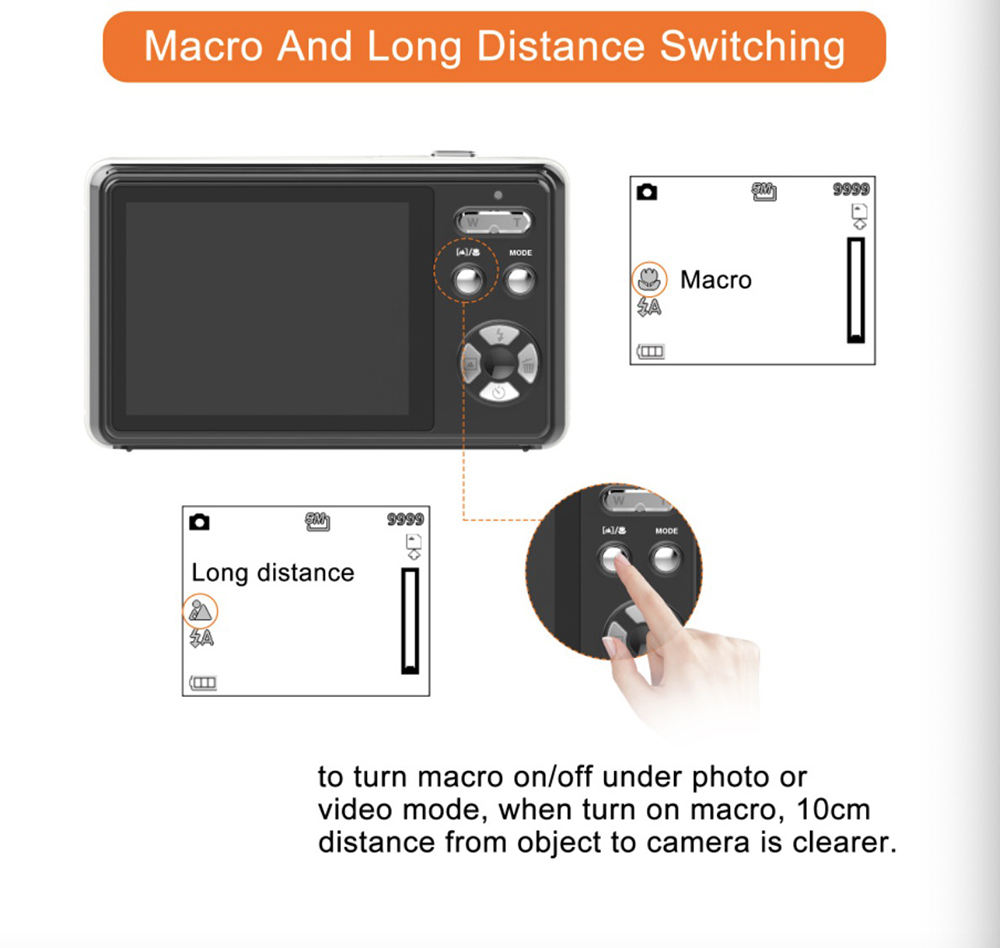 2.7K 1080P CMOS High Definition Digital Photography Mirrorless Camera Vlogging Video Camera