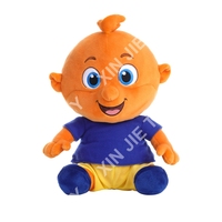 Boneka Plush Karakter Manusia Desain Kartun, Boneka Lembut Figur Desain Kustom, Boneka Anak Laki-Laki dengan Postur Duduk, OEM/ODM Kustom