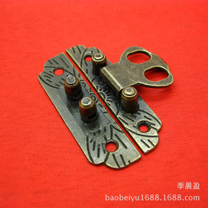 Fermoir plat antique 48x25mm en alliage de zinc bronze, forme nez de cochon, pour boîte à bijoux - Product Image 5