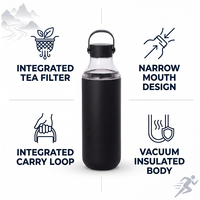 Bouteille d'eau en acier inoxydable Tritan 350 ml, avec poignée portable, anti-fuite, pour les sports de plein air, gobelet à eau réutilisable
