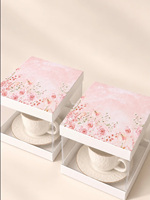 Sac cosmétique en cuir imprimé personnalisé, rose, floral, organiseur de maquillage, sac de rangement pour soins de la peau, boîte d'emballage en acrylique pour coffret de thé et café du Ramadan