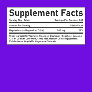 Tabletas Recubiertas de Óxido de Magnesio OEM 500mg, Apoyo para la Salud Ósea y Muscular, Producción de Energía, Bienestar Digestivo, Suplemento Mineral - Product Image 2