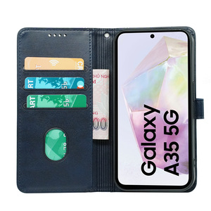 Étui portefeuille magnétique <span class=keywords><strong>avec</strong></span> <span class=keywords><strong>cordon</strong></span> pour téléphone 5G A53/A22/A32, design uni, fabrication artisanale, étui de protection - Product Image 2