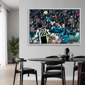 Cristiano Ronaldo Canvas Print: Football Art, Home Decor,WHITE <b>FRAMED</b> CANVAS - Product Image 3