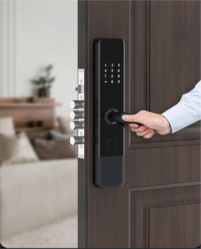 Tuya Smart Locks Fingerprint Password Mechanical Digital Push Button Door Lock for Wood Aluminum Memory Card WiFi Network · image 4