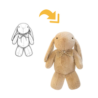 Coussin en peluche lapin mignon à longues oreilles en velours et coton PP, logo personnalisé, ODM OEM, cadeau d'anniversaire ou de fêtes