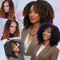 Nouvelles Tresses Afro en Gros, Extensions de Cheveux Pré-bouclées pour Tresses Courtes Kinky Twist