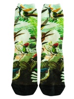 Chaussettes de sport pour hommes en fibre de bambou, antibactériennes et anti-odeurs, tricotées, imprimées numériquement en 3D, motif Hummingbird Kingdom