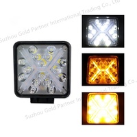 Lampe de travail LED ronde universelle pour voiture, camion, SUV, tout-terrain, 27W, 12V, 24V