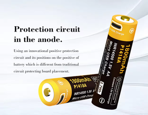 Batteria al Litio Ricaricabile Vapcell P1418A 14500 1800mAh 1.5V con Ricarica Tipo C - Product Image 6