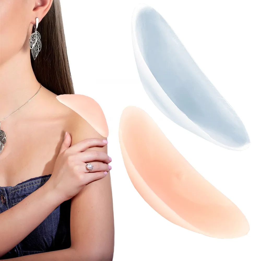 NOVO Silicone Ombro Anti Slip Padded Shoulder Pad para Mulher Ombro Enhancer Reutilizável Auto-Adesivo Decoração Roupas 2024