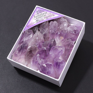 Mẫu vật tự nhiên khoáng sản đá thô đá quý <span class=keywords><strong>Geo</strong></span> đá Set, chính hãng pha lê Rose Quartz Thạch Anh Tím cụm với hộp quà tặng - Product Image 3