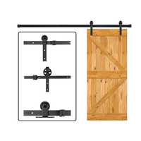 Kit de quincaillerie pour porte coulissante intérieure en fer forgé insonorisée de 6.6 pieds Kit de quincaillerie pour porte de grange coulissante simple suspendue