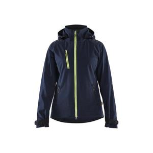 BLAKLADER - 471925138633S Women's <b>Softshell</b> <b>jacket</b> Dark navy blue/<b>Hi</b>-<b>vis</b> yellow - EAN 7330509887882 WORK <b>JACKETS</b> - Product Image 1