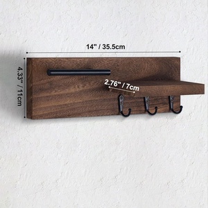 Porte-clés pour étagère d'entrée décorative murale avec crochets détient des clés lunettes de soleil porte-clés <span class=keywords><strong>mural</strong></span> en bois pour l'entrée - Product Image 5