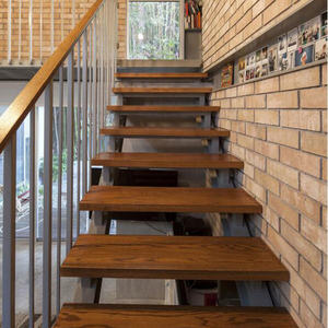 Design creativo in legno ringhiera delle scale corrimano scala diritta di buona qualità a trave singola classica per scale interne - Product Image 2