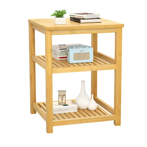 Mesa Auxiliar Multifuncional de 2 Niveles, Mueble de Almacenamiento para Baño, Mesas de Bambú para el Hogar, Oficina, Sala de Estar, Dormitorio, Baño, Estudio - Product Image 1