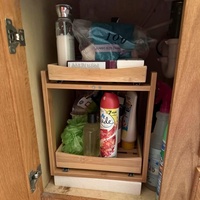 Organisateur et rangement sous évier en bois, étagère coulissante sous armoire, support de salle de bain, rangement gain de place