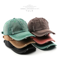 Gorra de béisbol unisex estilo japonés retro con personalidad, efecto desgastado, color liso, 100% algodón, de 6 paneles, ligera, para viajes al aire libre