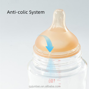 2023 usine nouveau Design hors centre col large silicone bébé <span class=keywords><strong>biberon</strong></span> mamelon remplacement mamelon flux naturel - Product Image 4