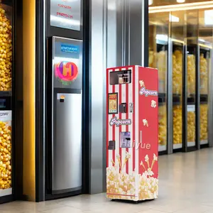 Nieuwste Volledig Geautomatiseerde Slimme Touchscreen Popcornautomaten Voor Retailartikelen