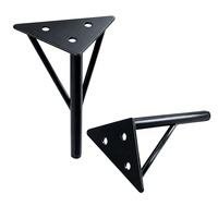 Pieds de canapé modernes en métal noir avec plaque de montage triangulaire et support renforcé pour canapé et armoire