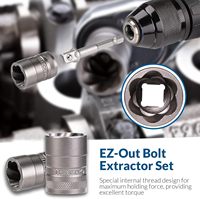 49 pièces ensemble d'extraction de vis/boulon/écrou cassé dissolvant de boulon endommagé Kit d'extracteur de vis dénudé facile à sortir porte-embout d'extension