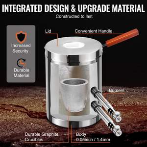 Horno de Fundición Vevor con Capacidad de 12 kg, 2700F, Dos Quemadores, Horno Industrial para Fundir Metales - Product Image 6