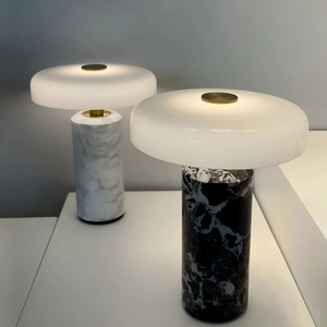 Lampu Meja Marmer Mewah Kontrol Sentuh, Lampu Meja Batu Modern Isi Ulang Tanpa Kabel untuk Dekorasi Rumah, Bar, Kafe - Product Image 2