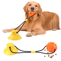 Jouet à mâcher pour chien en TPR avec ventouse, balle distributrice de friandises, interactif, pour le nettoyage des dents molaires, résistant aux morsures, pour chiens de petite et moyenne taille, vente en gros