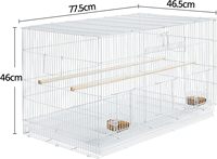 Cages à oiseaux pliables en fil métallique blanc 76X45X45 cm Perruches et autres oiseaux Cages d'élevage de perroquets Cage de vol avec perchoirs