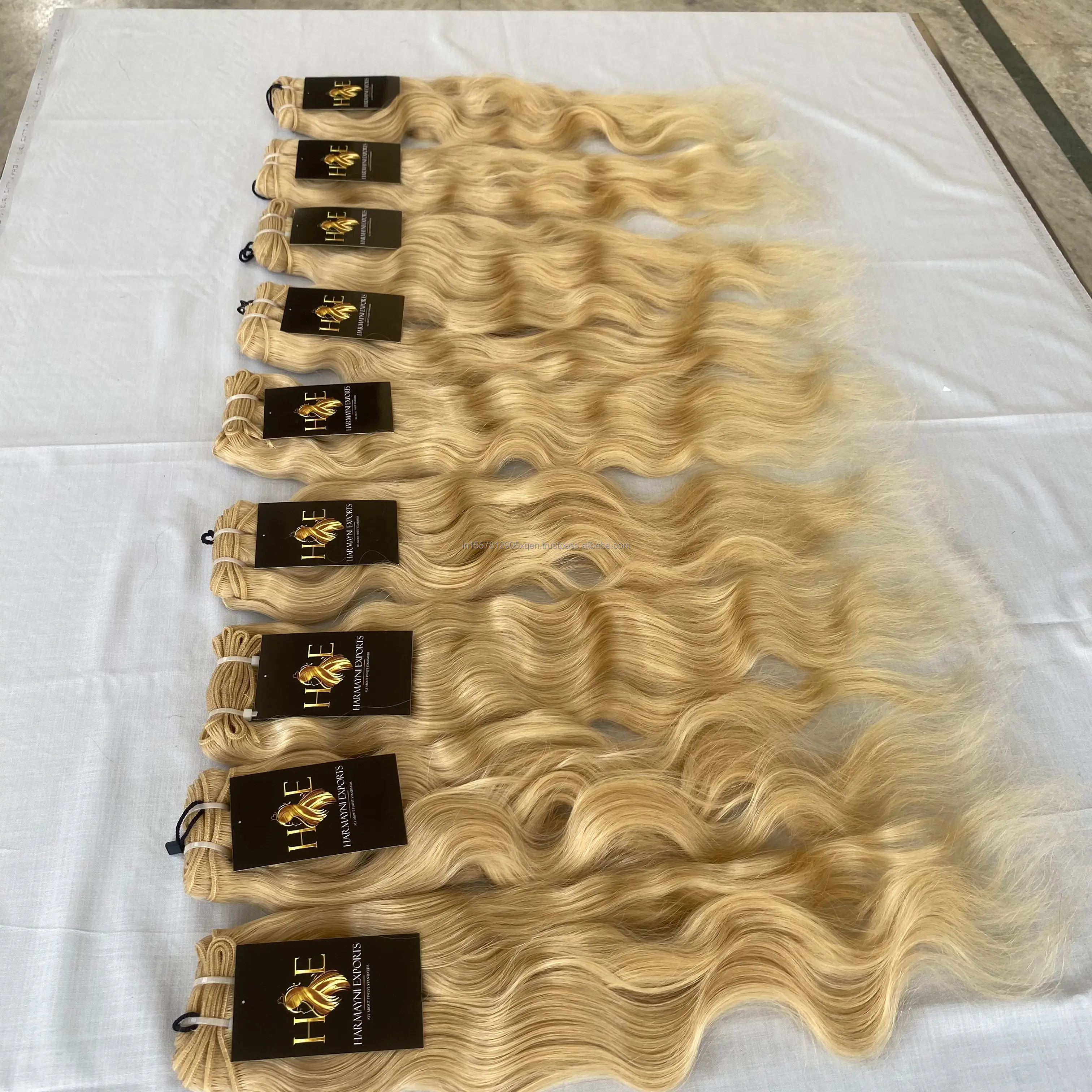 100% Rambut Manusia Vietnam Ditarik Ganda Ekstensi Ujung Rambut Virgin Warna Pirang 613 Vendor Rambut Bergelombang Tubuh