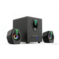 Haut-parleurs de jeu RGB Matériel en verre coloré Haut-parleur de jeu PC pour Noël
