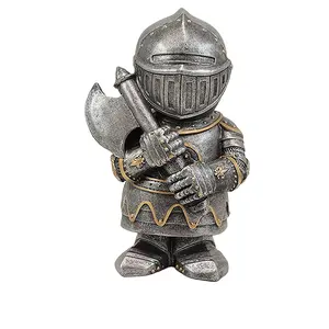 Miniatur Ksatria GNOME pelindung armor Templar Crusader ornamen patung Dekorasi Taman