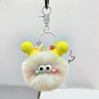 En gros Porte-clés en peluche, figurine mignonne, boule de charbon en fourrure, breloques pour sacs à main, porte-clés de voiture, cadeaux