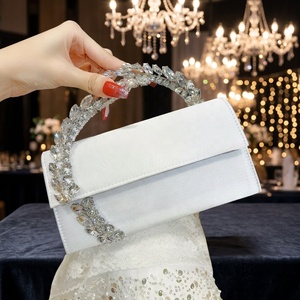 Sacs à main de soirée élégants pour femmes en cuir PU 2026, pochette à chaîne, sacs à main de mariage, poignée en strass scintillant, sacs à main tendance - Product Image 1