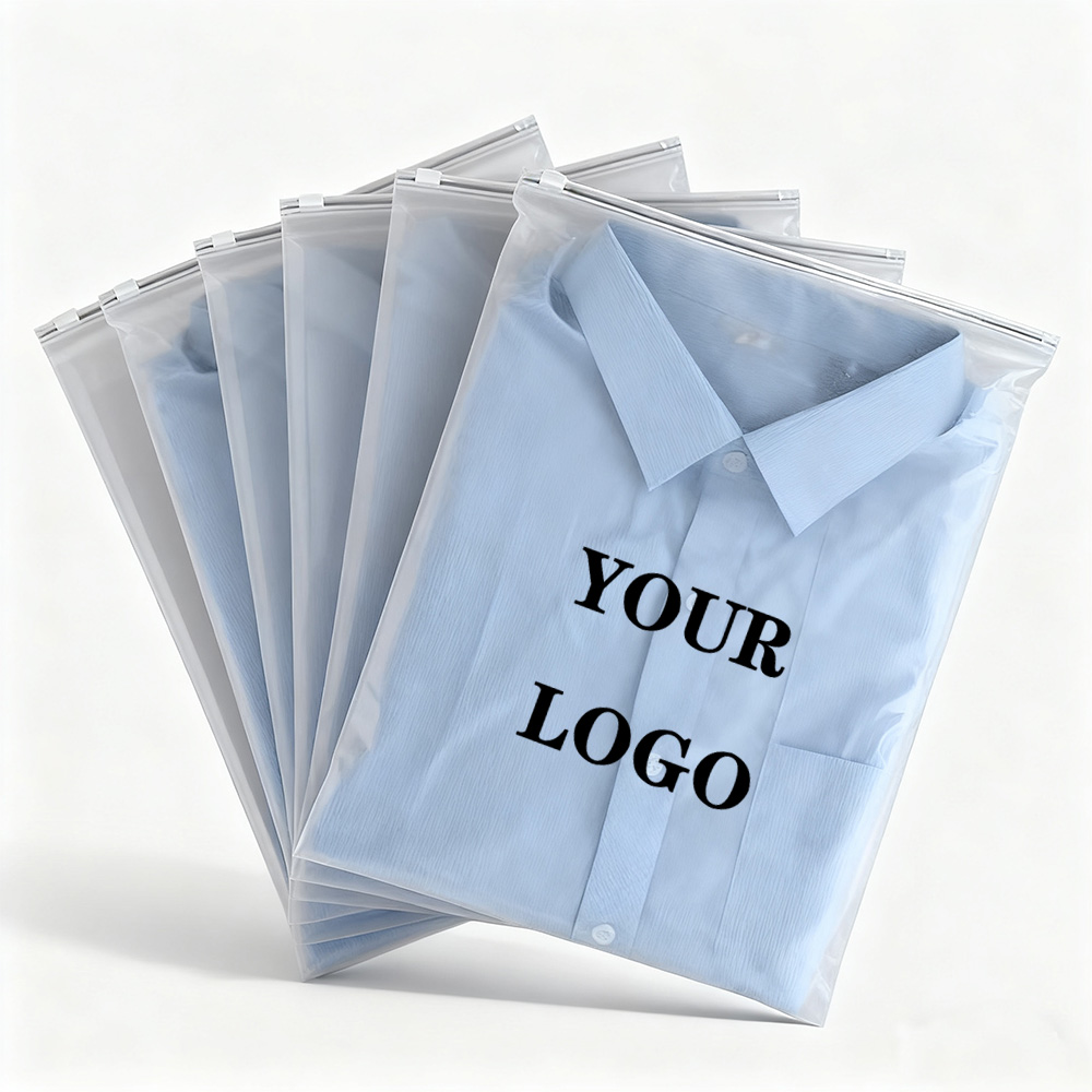 Customization Materials T-shirt Design Service Transparent for Dresses Biodegradable Plastic Custom Lock Zip Bag Packaging