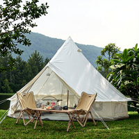 Tentes Oxford quatre saisons pour l'extérieur avec poêle à bois, tente yourte pour le camping, une chambre, pour 4-5 personnes, glamping de luxe