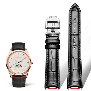 <span class=keywords><strong>Bracelet</strong></span> de <span class=keywords><strong>montre</strong></span> en <span class=keywords><strong>cuir</strong></span> véritable personnalisé OEM avec connexion incurvée, attaches rapides incurvées et extrémités incurvées en alligator - Product Image 1