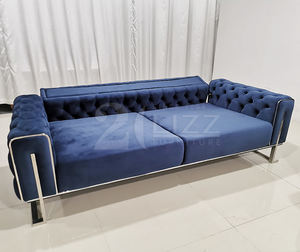 เฟอร์นิเจอร์ห้องนั่งเล่นสไตล์ตุรกีผ้ากำมะหยี่ที่ทันสมัยโซฟานอนแบบแบ่งส่วนพร้อมเก้าอี้ปีก - Product Image 5