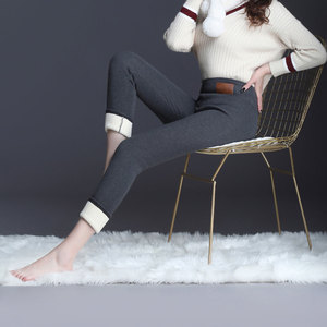 Leggings décontractés taille haute pour femmes avec motif brodé <span class=keywords><strong>fantaisie</strong></span> Matériau polaire respirant pour la pratique du yoga en hiver - Product Image 2