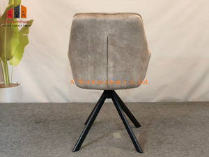 Fauteuil pivotant contemporain avec dossier haut, revêtement en velours <span class=keywords><strong>beige</strong></span> et pieds en métal noir pour les intérieurs modernes - Product Image 5