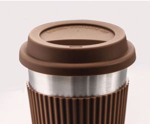 304 Single-layer Stainless Steel <b>Coffee</b> Cup with Heat-resistant Silicone Cup Sipping Cup - Product Image 5