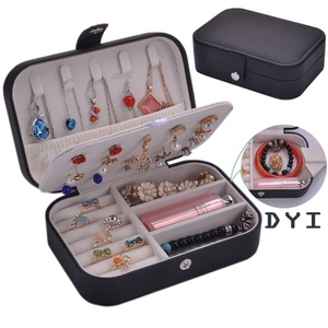 E575 Fashion <strong>Girl</strong> Portable Leather Organizer Earring Travel Jewel Case <strong>Jewellery</strong> Packaging Gift Boxes Jewelry <strong>Box</strong> - Product Image 3