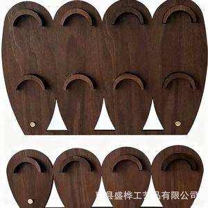 Présentoir à bijoux en bois pour colliers et bracelets, organisateur de bureau avec 4 crochets et découpes triangulaires pour accessoires de photographie - Product Image 1