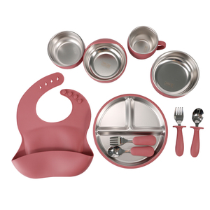 Bol pour bébé en silicone de luxe OEM ODM certifié sans BPA en acier inoxydable 304 conception d'escargot de nettoyage détachable pour les enfants - Product Image 5