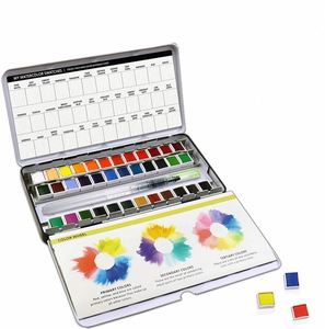 48 Colors Half Pan <b>Tin</b> Box Watercolor Paint Set for Artists, Art Painting, Students, Kids, Beginners - Product Image 1