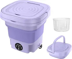 8L Capacity Portable Folding Washing Machine with 3 Modes Deep Cleaning for Underwear