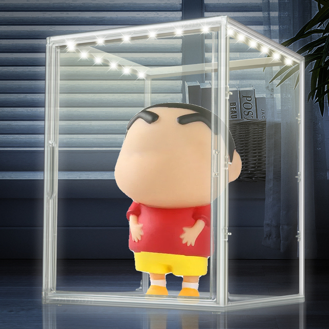 DAYOOH Sound Control Led Model Collectibles Dust-proof Showcase Lighted Stcakable Acrylic Action Figures Display Case