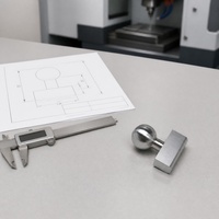 Support de tête sphérique en aluminium CNC sur mesure, connecteur sphérique solide avec base rectangulaire, fixation à rotule usinée avec précision